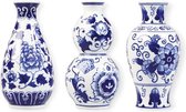 Kleine vaasjes Delfts blauw (set van 3) | Delfts blauwe vaas | bloemenvaasjes | bloemen vaas | vazen | relatiegeschenk | Hollandse souvenirs