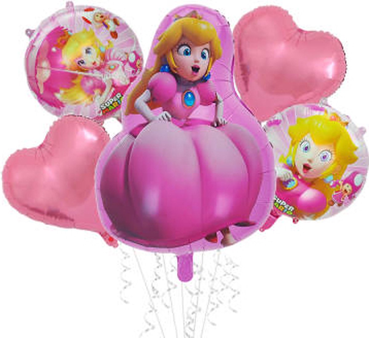 Ensemble Super Mario Princess Peach - 73x52cm - Ballon aluminium -  princesse pêche 