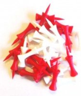 Apron Plastic Castle tees - golf - golftees- golfset- 2 3/4 inch - 30 stuks - Rood - Wit