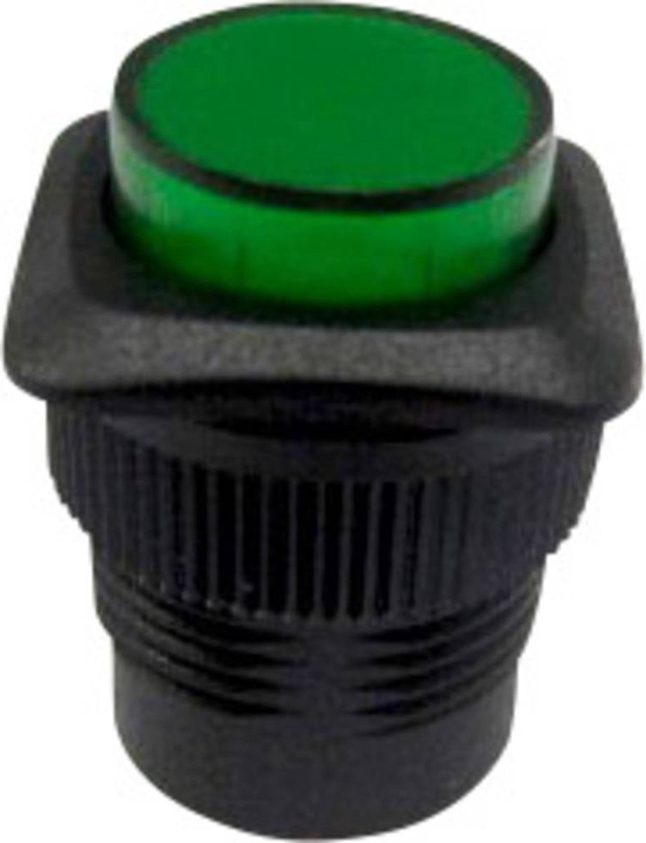TRU COMPONENTS 1587742 TC-R13-508B-05YL Drukschakelaar 250 V/AC 1.5 A 1x uit/aan Continu Groen 1 stuk(s)