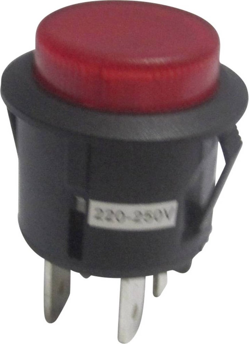 TRU COMPONENTS 1587761 TC-R13-527AL-02RT Druktoets 250 V/AC 6 A 1x uit/(aan) Moment Rood 1 stuk(s)