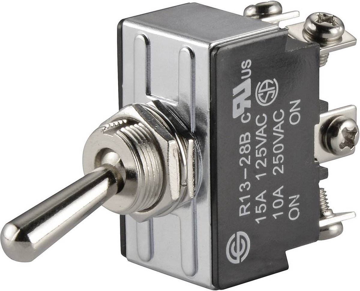 TRU COMPONENTS 1587676 TC-R13-28B-06 Tuimelschakelaar 250 V/AC 10 A 2x aan/aan Continu 1 stuk(s)