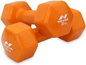 Nivia Vinyl Dumbbells of 6Kg (13.2LB) Includes 2 Dumbbells of 3Kg (6.6LB) | Orange | Material : Vinyl Coat on Iron | For Men and Women to do Strength & Fitness Training