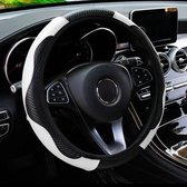 COCHO® Auto Stuurhoes - Steering Covers Geschikt 37-38Cm Auto Decoratie Koolstofvezel - Carbon Fiber