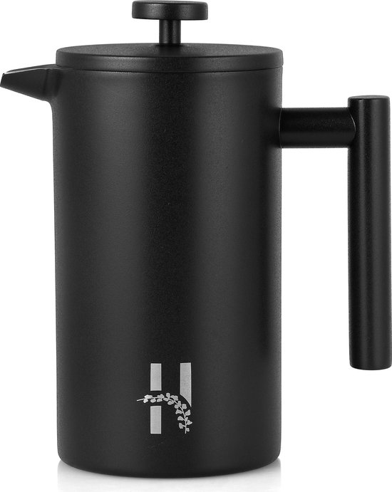 Hanamura Cafetiere - Presse française - Double paroi - 0- Zwart