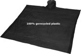 500 stuks ponchos - 100% gerecycled kunststof- Zwart Transparant