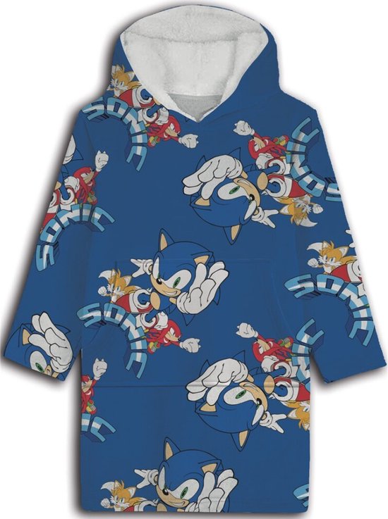 Sonic Hoodie Fleece deken, Blue Wonder - Kind - One Size