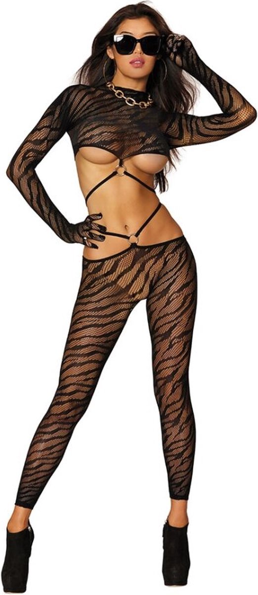 Goedkoopste Dreamgirl (All) 0423-BLK-OS - Bralette & Legging Diamond O/S