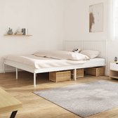 The Living Store Bedframe White Metal - 219 x 187 x 90.5 cm - Robust Construction