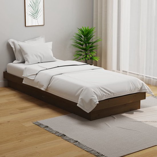 The Living Store Bedframe - Massief Grenen - 194 x 78.5 x 21 cm - Honingbruin