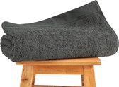 Saunahanddoek, 200 x 80 cm, premium badstof, saunahanddoek en handdoek, groot, van 100% katoen, 500 g/m², antraciet-zwart, Oeko-Tex-gecertificeerd, zacht absorberend
