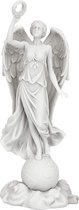 Engel van de vredesbeeldje, marmeren hars, wit, 28 cm