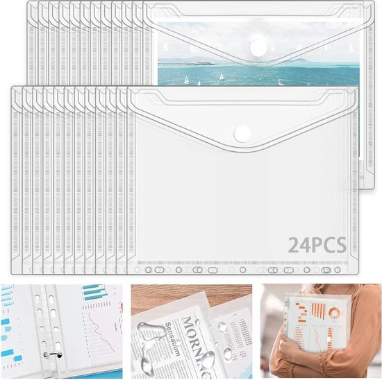 Oaimyy - 6 stuks B6 (19 x 14 cm) documentenmap met ritssluiting van pvc, mappen, documentenmap, benodigdheden, reizen, tafelspellen, gadgets, speelgoed, bonnetjes, zwart
