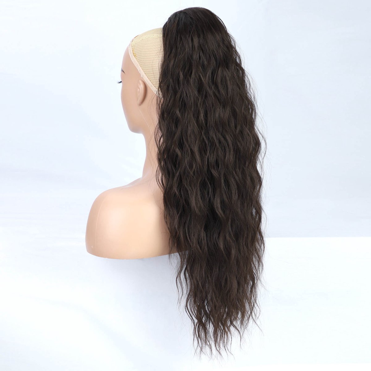 Miss Ponytails - Beachwave ponytail extentions - 26 inch - Bruin 6 - Hair extentions - Haarverlenging