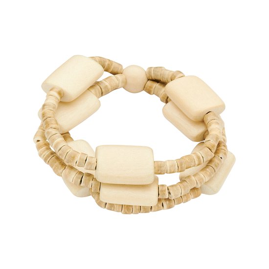 Les Cordes - UNIQUE (AB) - Armband - Beige - Hout - Juwelen - Sieraden - Dames