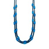 Les Cordes - UNIQUE - Collier - Blauw - Hout - Juwelen - Sieraden - Dames