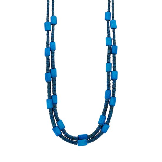 Les Cordes - UNIQUE - Collier - Blauw - Hout - Juwelen - Sieraden - Dames