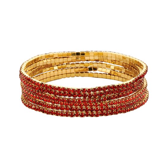 Les Cordes - PAN56 (AB) - Armband - Rood - Metaal - Juwelen - Sieraden - Dames