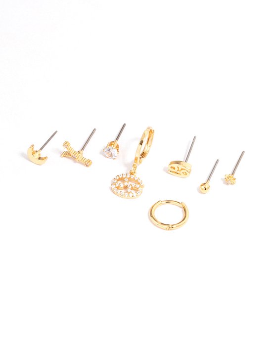 Vergulde Cancer Star Sign Ear Stackers