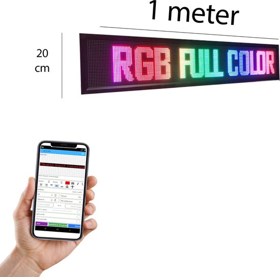 Affichage Led - Panneau LED - 1 Mètre Par 20 CM - Application Téléphone -  RVB Multi - | bol