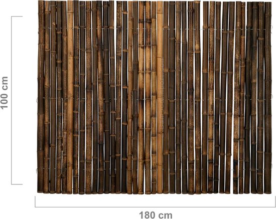 Bamboe mat x cm - donkerbruin bamboe halfronde bamboepalen - bamboe voor... | bol.com