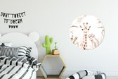 Muurstickers kinderkamer - Behangcirkel dieren - Giraffe - Jungle - Kinderen - Behangsticker - Zelfklevend behang - Rond behang - Ronde wanddecoratie - 80x80 cm - Muurdecoratie - Wandsticker