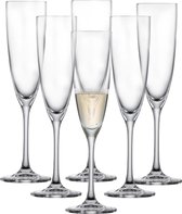 Champagneglas Classico (set van 6), klassieke champagneglazen met mousseerpunt, vaatwasmachinebestendige Tritan-kristalglazen