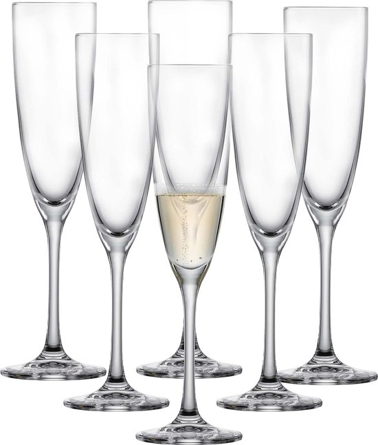 SCHOTT ZWIESEL Champagneglas Muse (set van 4), elegante champagneglazen met mousseerpunt, vaatwasmachinebestendige Tritan-kristalglazen, Made in Germany (artikelnummer 123673), helder, kristal