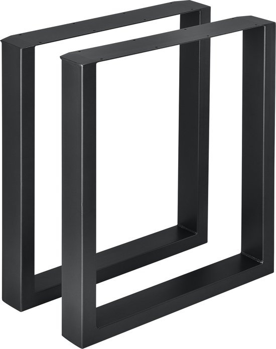 Tafelpoot Jazlyn - Stalen Onderstel - Set van 2 - U Tafelpoot - 60x72 cm - Zwart