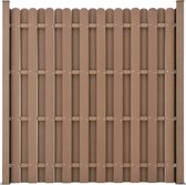 WPC Hekpaneel Marciano - 11 planken - Met Palen - 185x932 cm - Bruin - Waterdicht