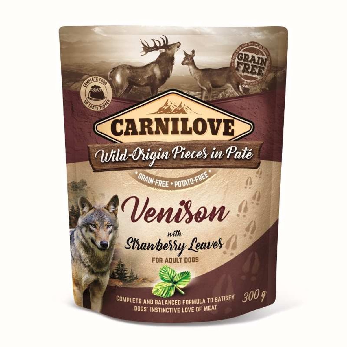 Carnilove Carnilove Hert met aardbei blaadjes 300 gram