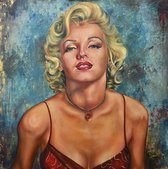 Schilderij dibond Marilyn Monroe - Artprint op aluminium - breedte 120 cm. x hoogte 120 cm. - Kunst op dibond - metaal wanddecoratie - Vintage - myDeaNA