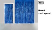 10x Rideau métallisé 2,4 mètres x 1 mètre bleu - IGNIFUGE - fête à thème festival mariage gala disco décoration murale paillettes et glamour