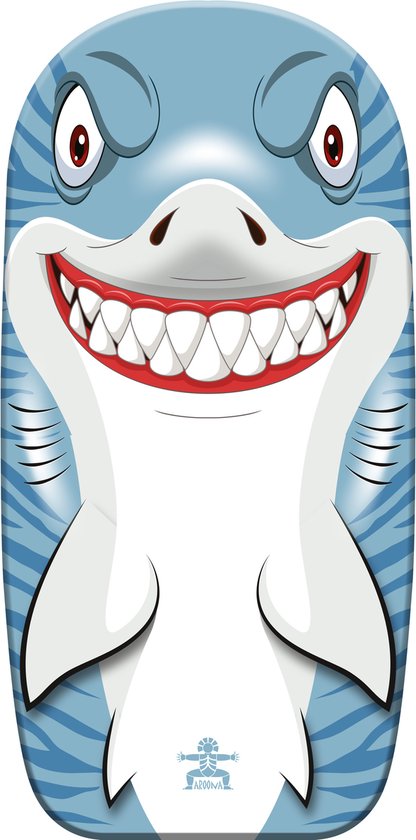 Gebro Bodyboard haai - kunststof - lichtblauw/wit - 82 x 46 cm