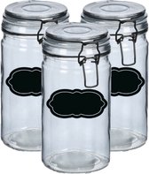 Weckpot/inmaakpot - 6x - 750 ml - glas - met beugelsluiting - incl. etiketten