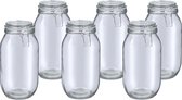 Zeller Weckpot/inmaakpot Alfie - 6x - 2L - glas - beugelsluiting - D13 x H26 cm