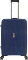 SB Travelbags Bagage koffer 65cm 4 dubbele wielen trolley - Blauw - TSA slot