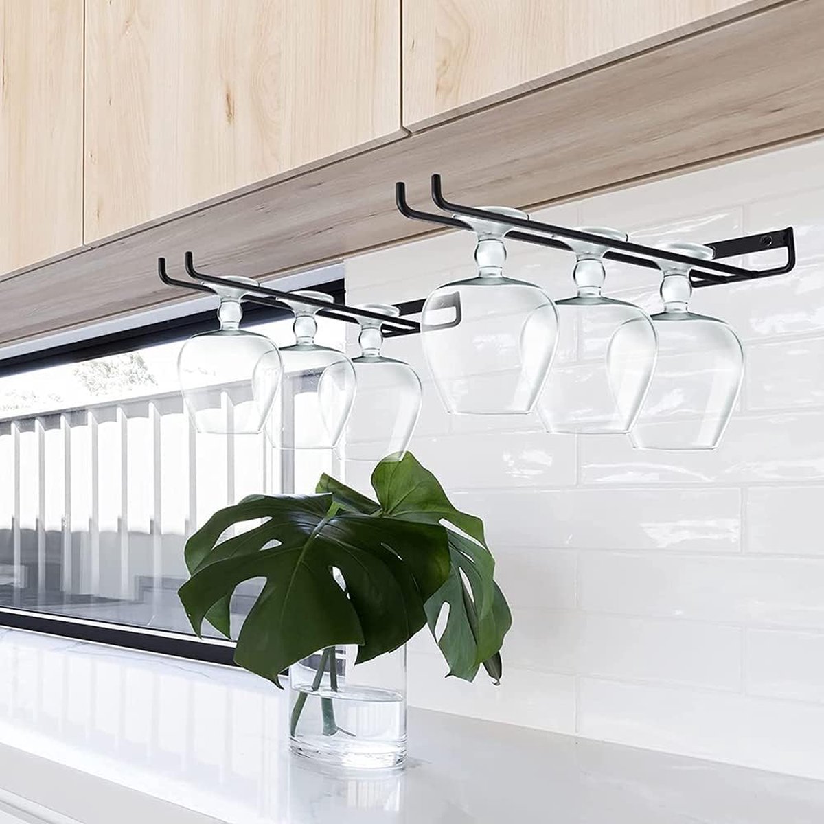 Wijnrek Bar Planken Wandmontage met Glazen Houder Drank Plank Mini Whisky Kast Fles Display Opslag voor Thuis Eetkamer Keuken