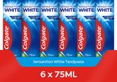 Bol.com Colgate Sensation White Whitening Tandpasta - 6 x 75ml - Voor Witte Tanden - Voordeelverpakking aanbieding