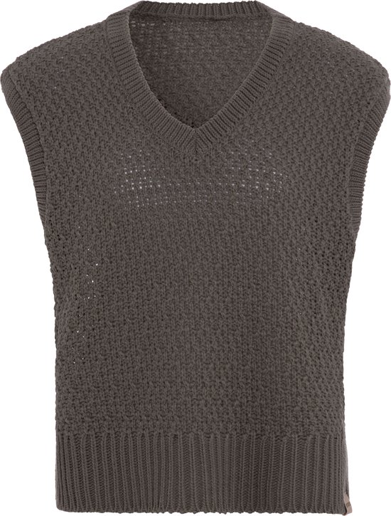 Knit Factory Luna Knitted Spencer - Ladies Slipover - Pull sans manches en tricot - Cappuccino - 36/38
