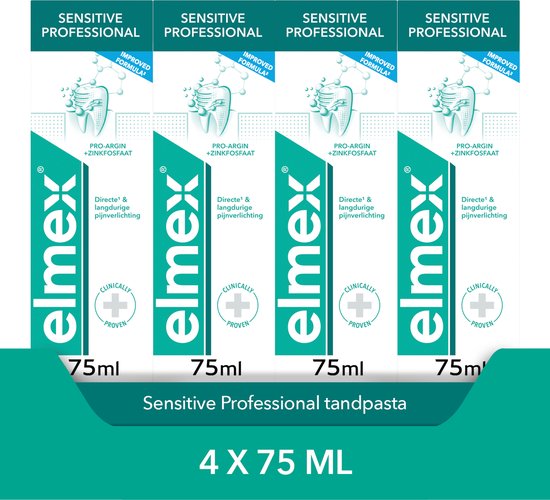 Elmex Sensitive Professional Tandpasta - 4 x 75 ml - Voordeelverpakking