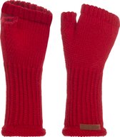 Knit Factory Cleo Gebreide Dames Vingerloze Handschoenen - Handschoenen voor in de herfst & winter - Rood handschoenen - Polswarmers - Bright Red - One Size
