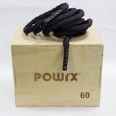 Corde de combat PowrX© avec housse - Ø 38 ou 50 mm - corde d'entraînement corde de sport corde de frappe corde pour la musculation fitness - différentes tailles. Longueur - Support mural en option (38mm, 12m)