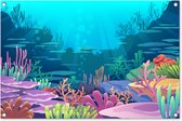 Tuinposters buiten Zee - Koraal - Onderwaterwereld - Illustratie - 90x60 cm - Tuindoek - Buitenposter