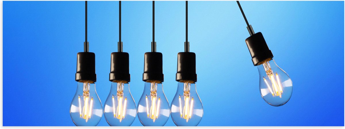 Poster Glanzend – Gloeilamp - Verlicht - Hangen - 60x20 cm Foto op Posterpapier met Glanze