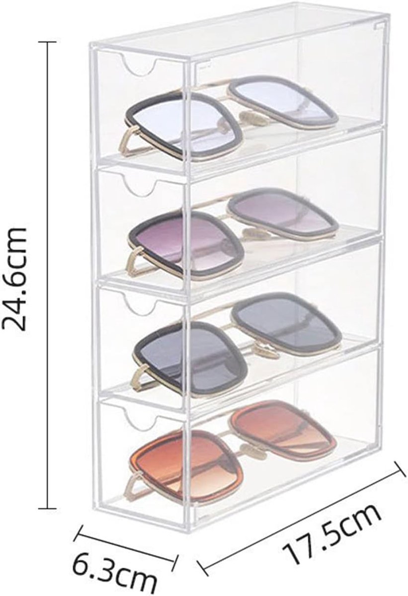 Transparenter Acryl-Brillenhalter (2 Stück) – Ständer Für Sonnenbrillen & Lesebrillen, Mehrstufig, Platzsparend
