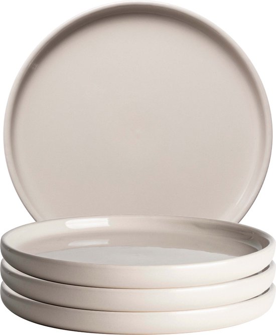 Gusta Bord Ø16 cm Taupe Set 4 stuks Gebaksbordje Table Tales