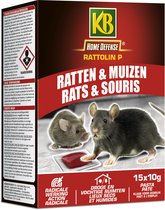 Ratten en muizen vochtige en droge ruimten Rattolin P 15x10g