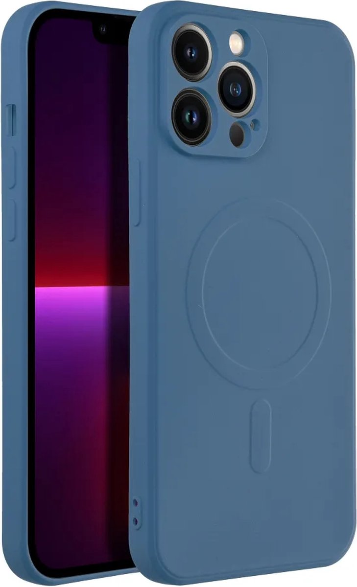 Casify Siliconen Hoesje met MagSafe voor iPhone 13 Pro Max - Blauw