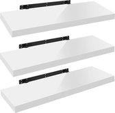 vidaXL Wandschappen 2 st 100x16,5x16,5 cm bewerkt hout wit